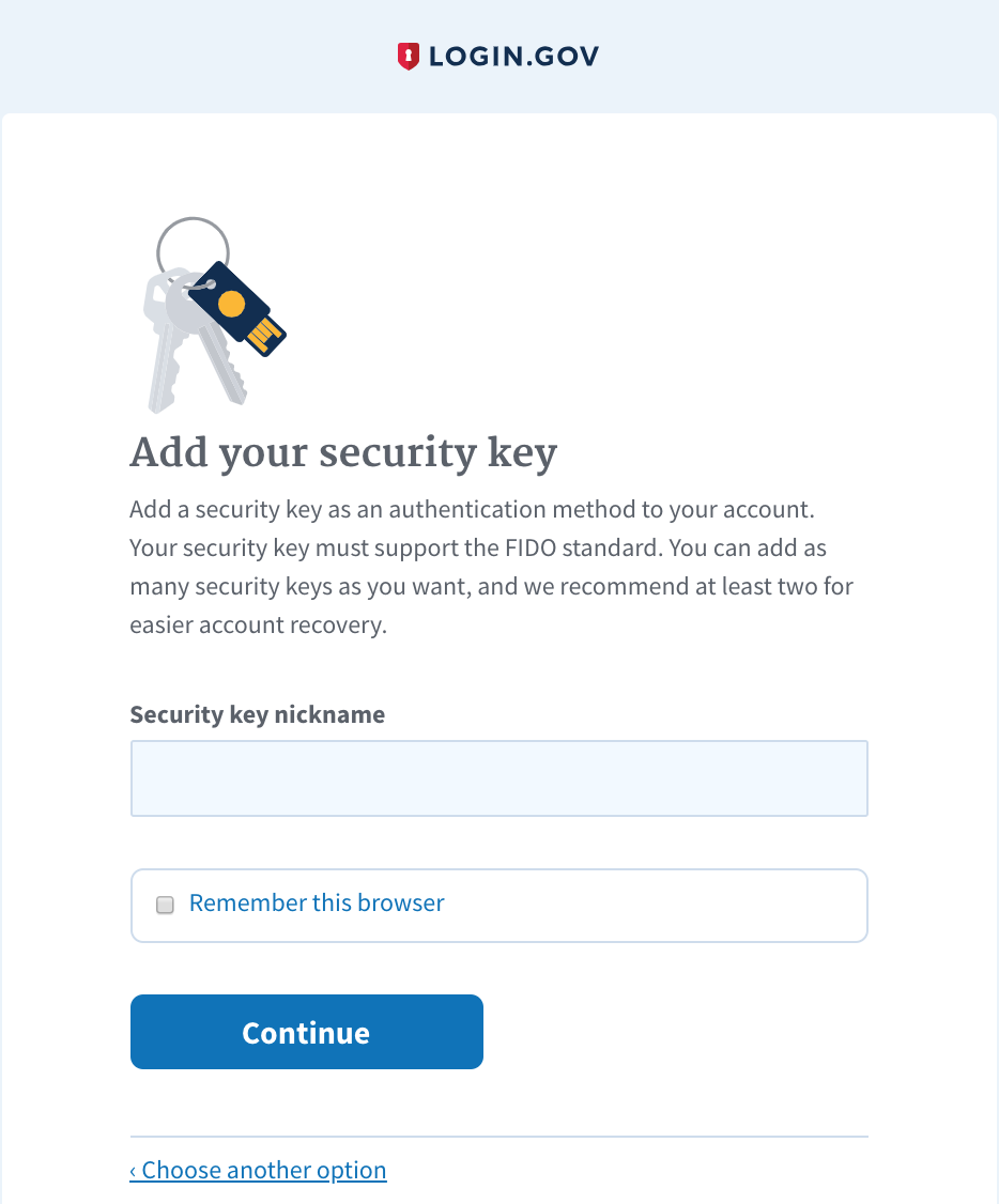 Security key help image