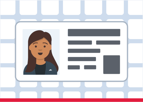 ID is placed on a textured background.