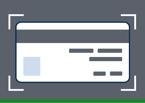 ID back is centered in the camera frame and placed on a dark background.