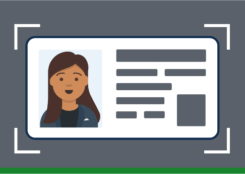 ID front is centered in the camera frame and placed on a dark background.